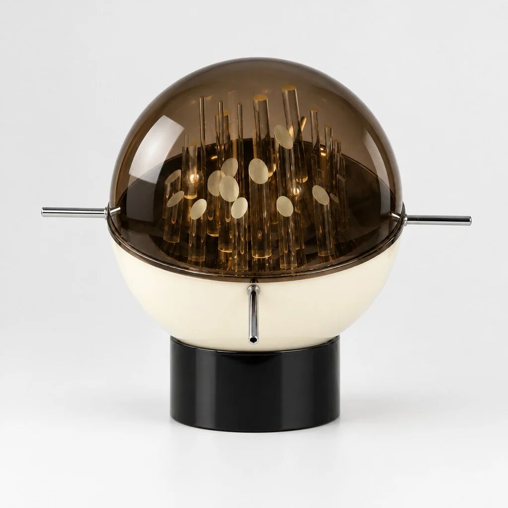 Space Age sculptural globe-shaped table lamp by Gaetano Missaglia, Italy, 1970s