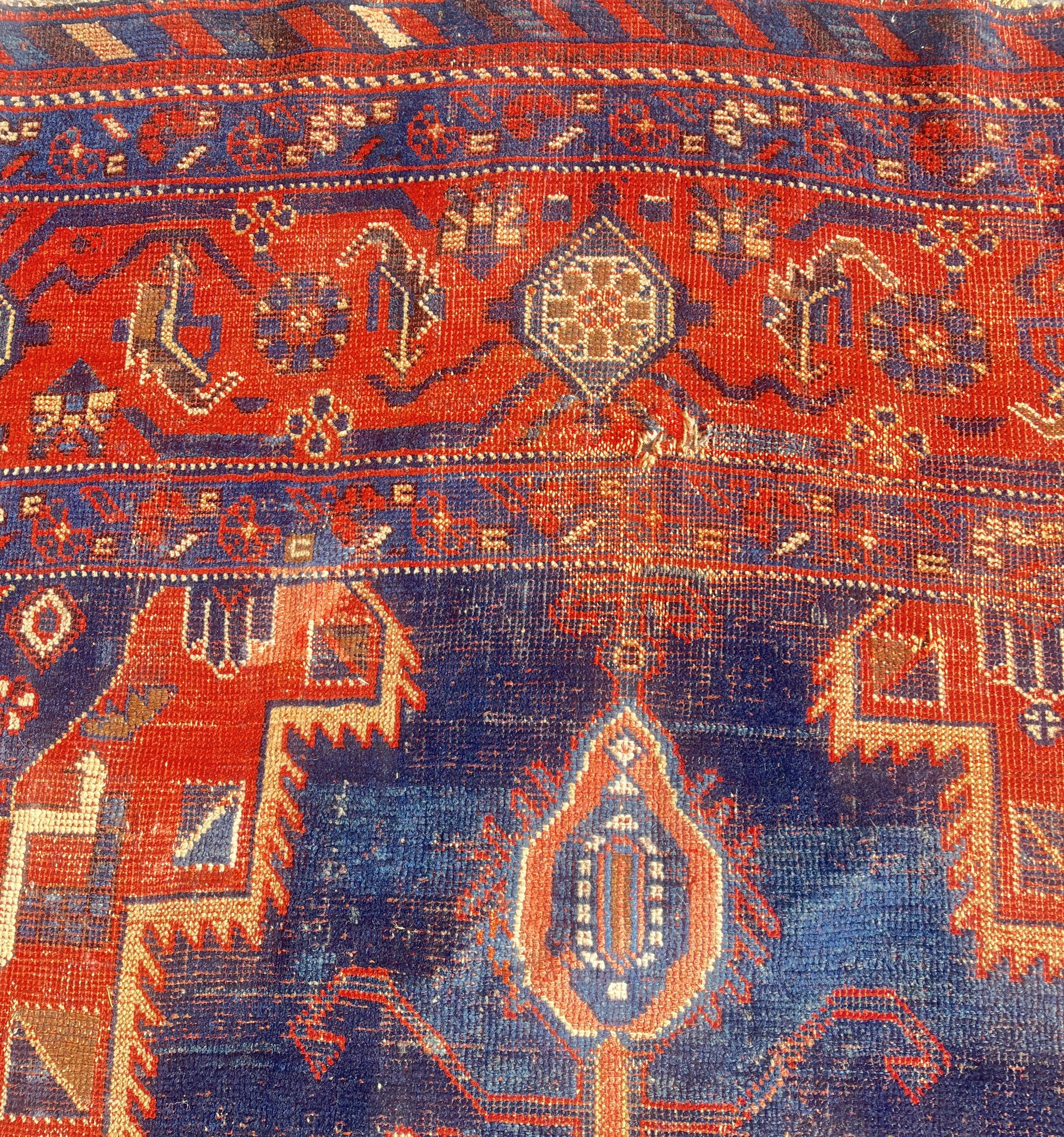 Oriental Rug Iran Afshar Neriz Antique Vase: 1.60 X 2.40 Meters