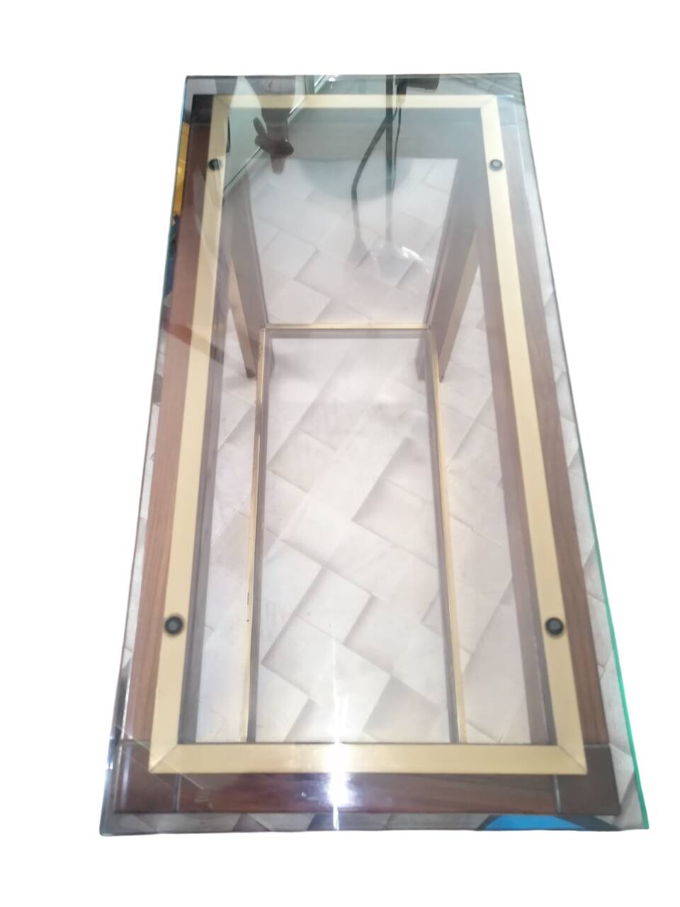 Tavolino da caffè con ripiani in vetro, anni '60