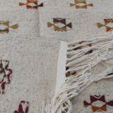 Tapis tissés main blanc et marron 125x180cm