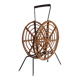 Mid-century round rattan magazine holder