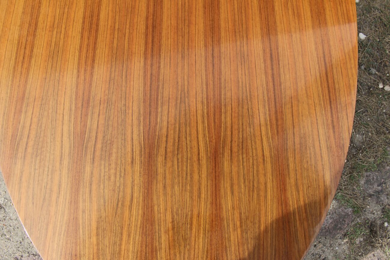 Table Ovale années 50 60 de J.M. Thomas for Wilhelm Renz vintage a systeme reglable