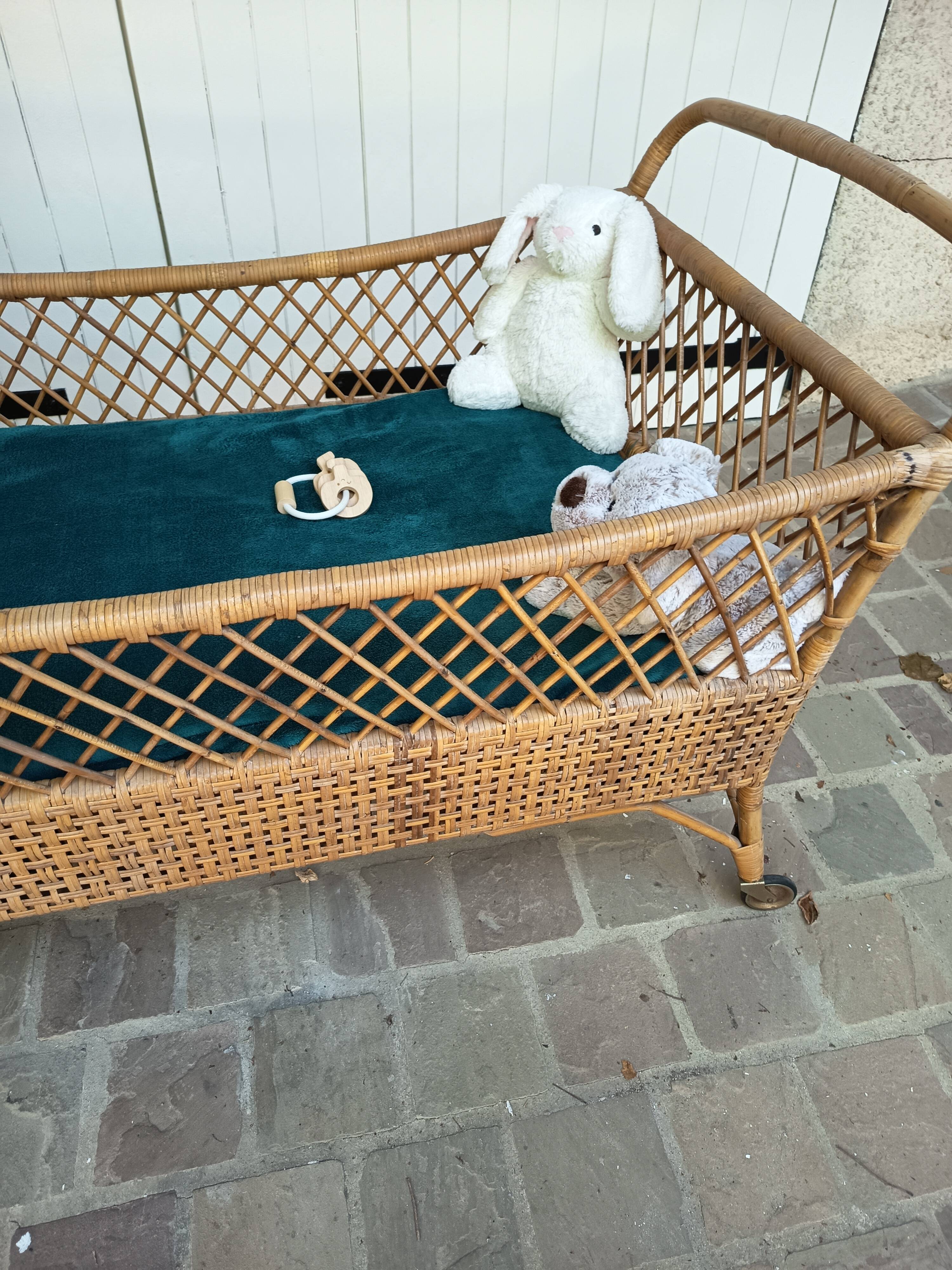 Vintage rattan cradle