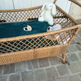 Vintage rattan cradle