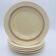 6 deep plates with fine blue and brown rim decorations.