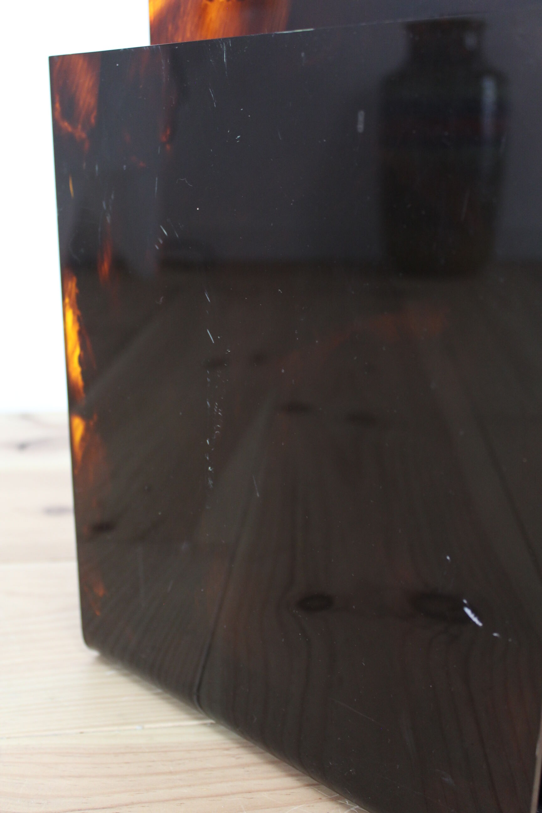 Maison Mercier plexiglas tortoiseshell magazine holder