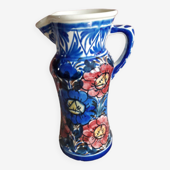 Large vintage vase with floral decoration