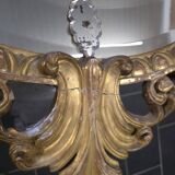 Miroir ovale en bois doré