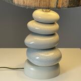 Cracked pebble lamp by François Châtain with its original lampshade, France 1970s