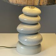Cracked pebble lamp by François Châtain with its original lampshade, France 1970s