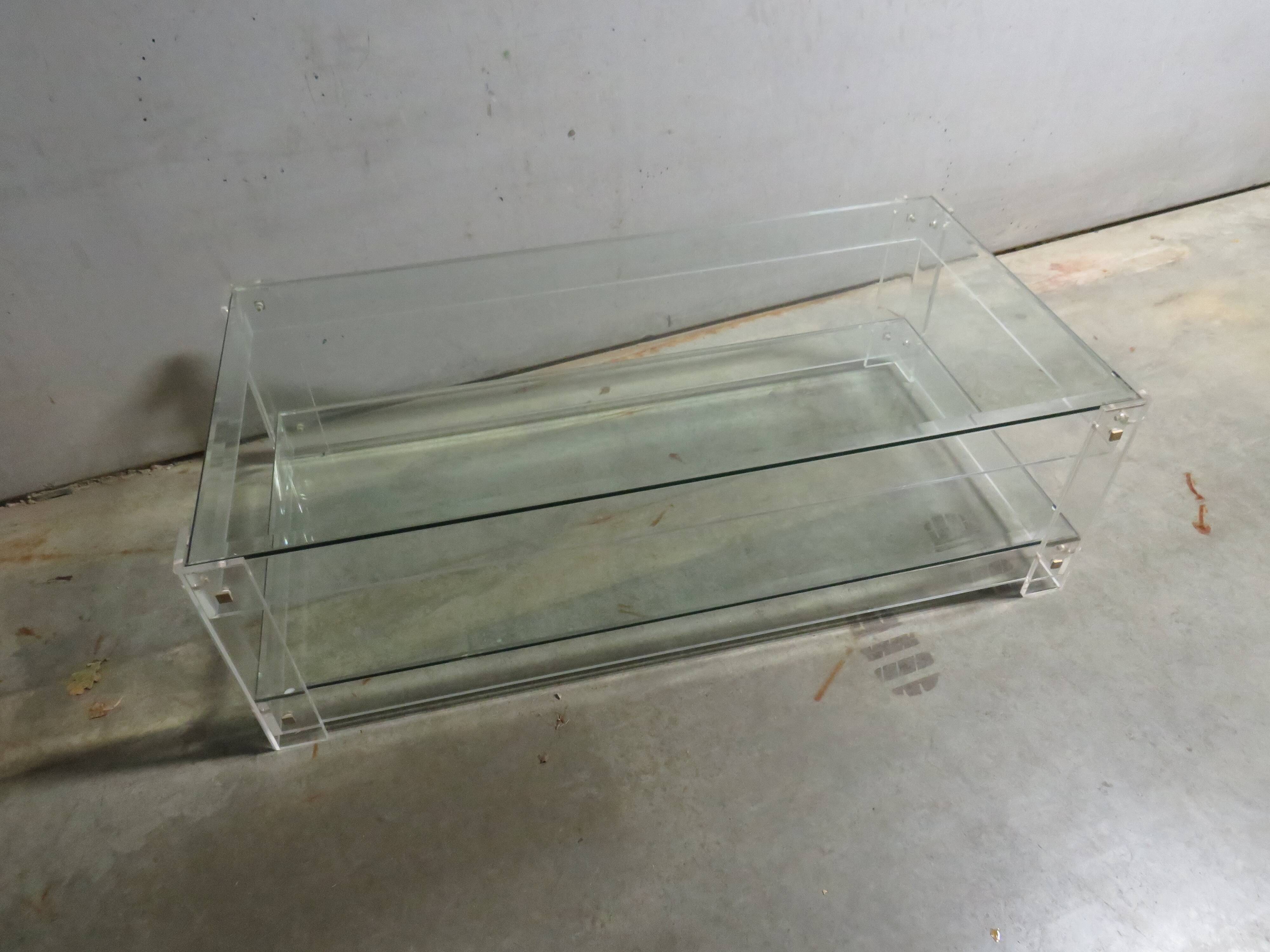 Acrylic and glass coffee table