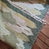 Green Scandinavian kilim carpet