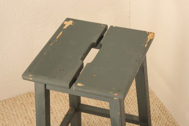 Antique French wooden stool