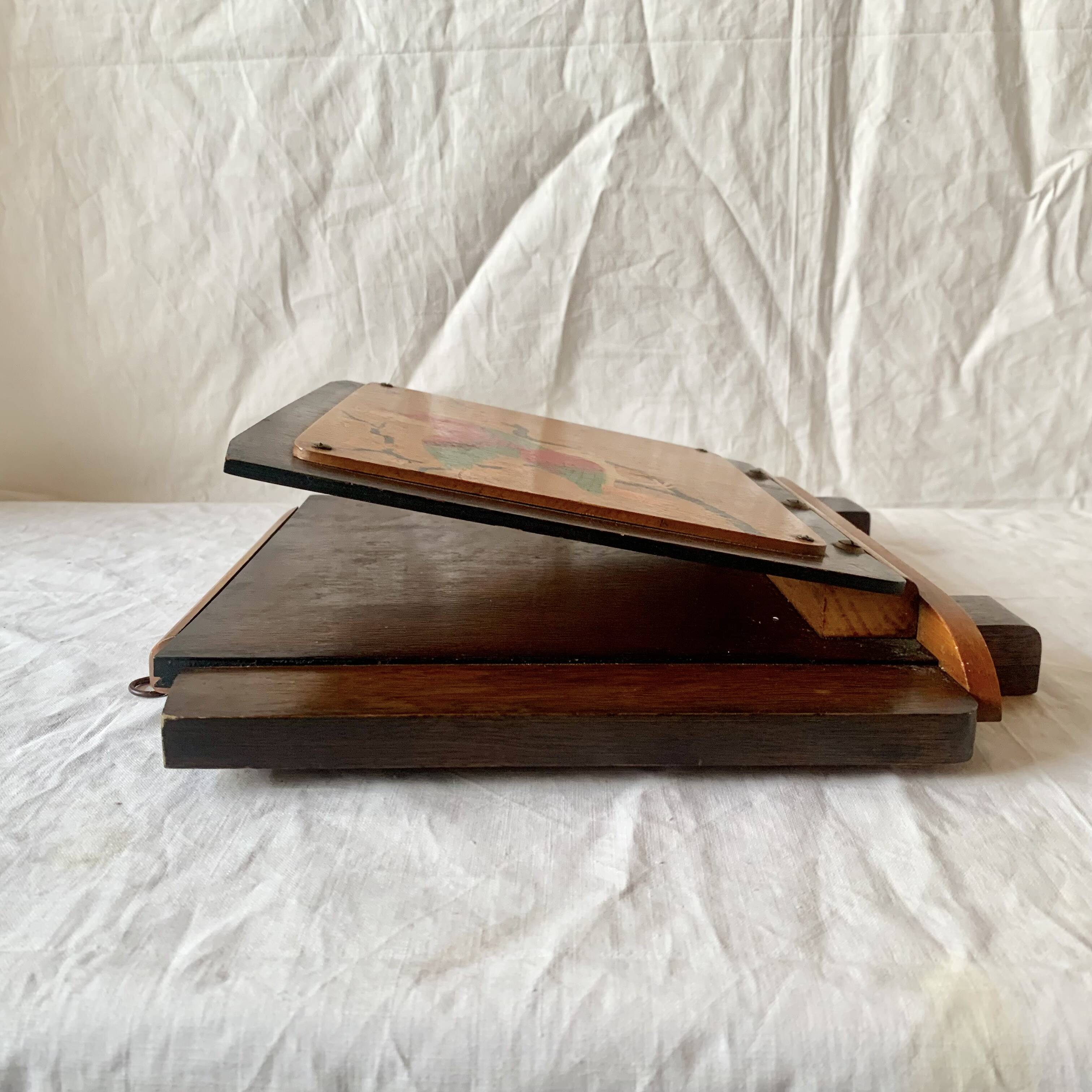 Art Deco wall mail holder in painted wood - bird decor