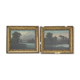 Pair of oils on canvas landscapes