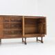 Buffet brutaliste espagnol en bois massif et marbre