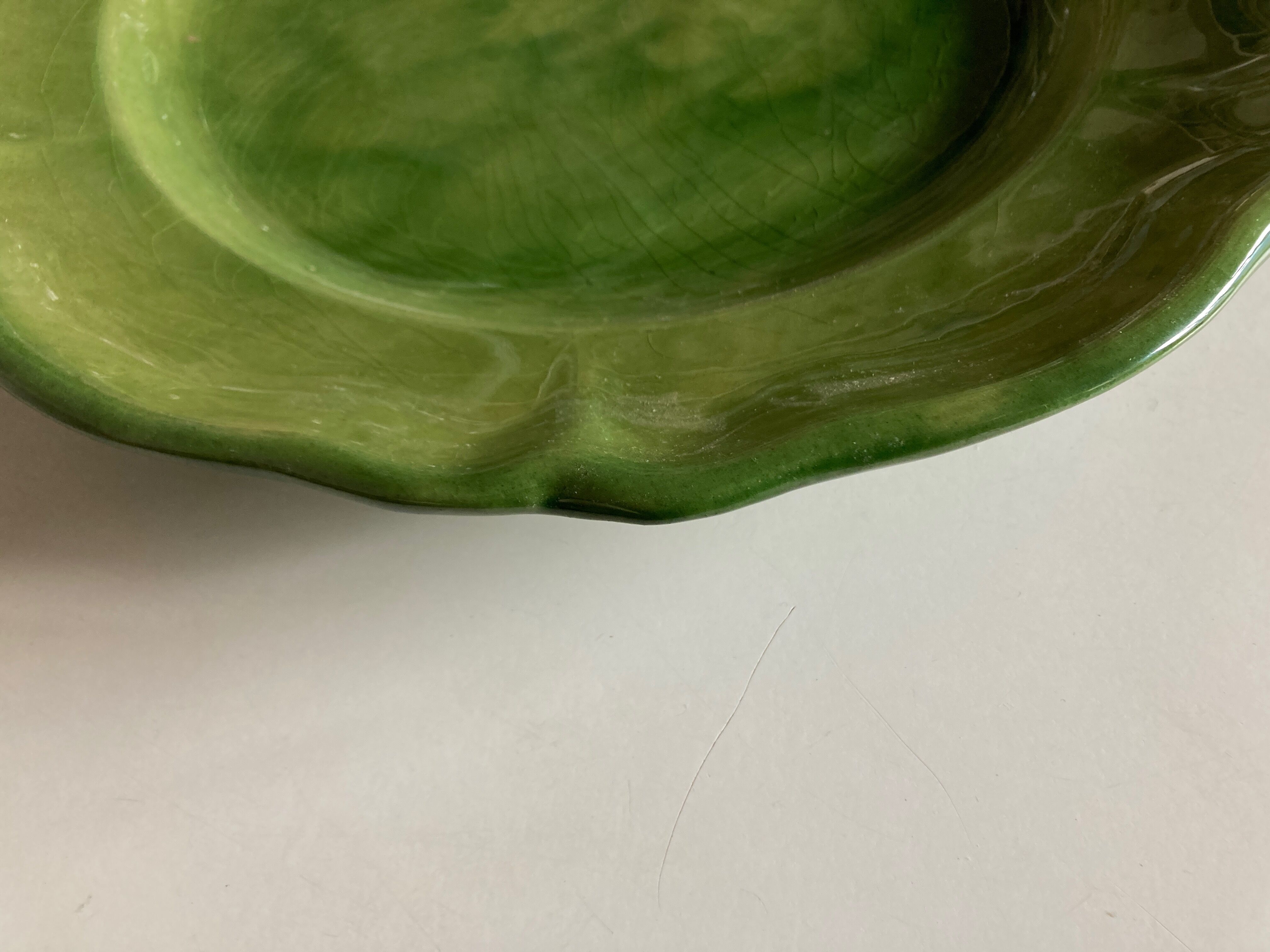 Glazed clay dish Biot verte XXL 1960