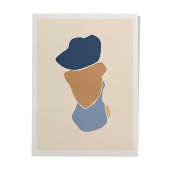 Illustration - bather blue A3