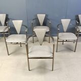 Post modern dining chairs by Belgo chrom, set of 6 - 1980s