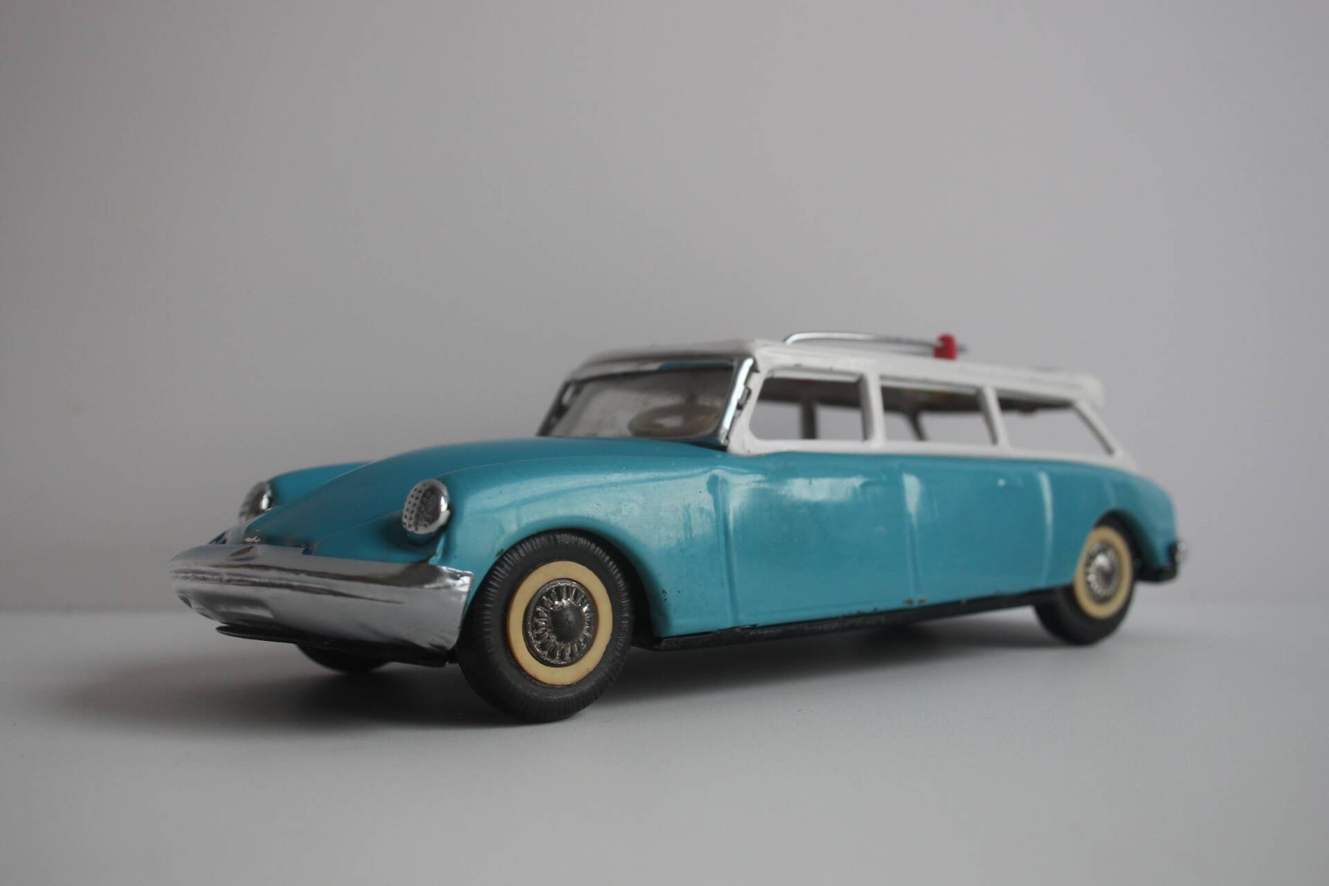 Vintage tin model car, Citroën DS station wagon, 1960s.