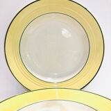 5 hollow plates ceranord faïence-provence yellow and green