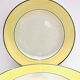5 hollow plates ceranord faïence-provence yellow and green