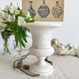 Vintage alabaster Medici vase table lamp