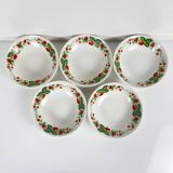 5 "Strawberry" ceramic bowls/dishes