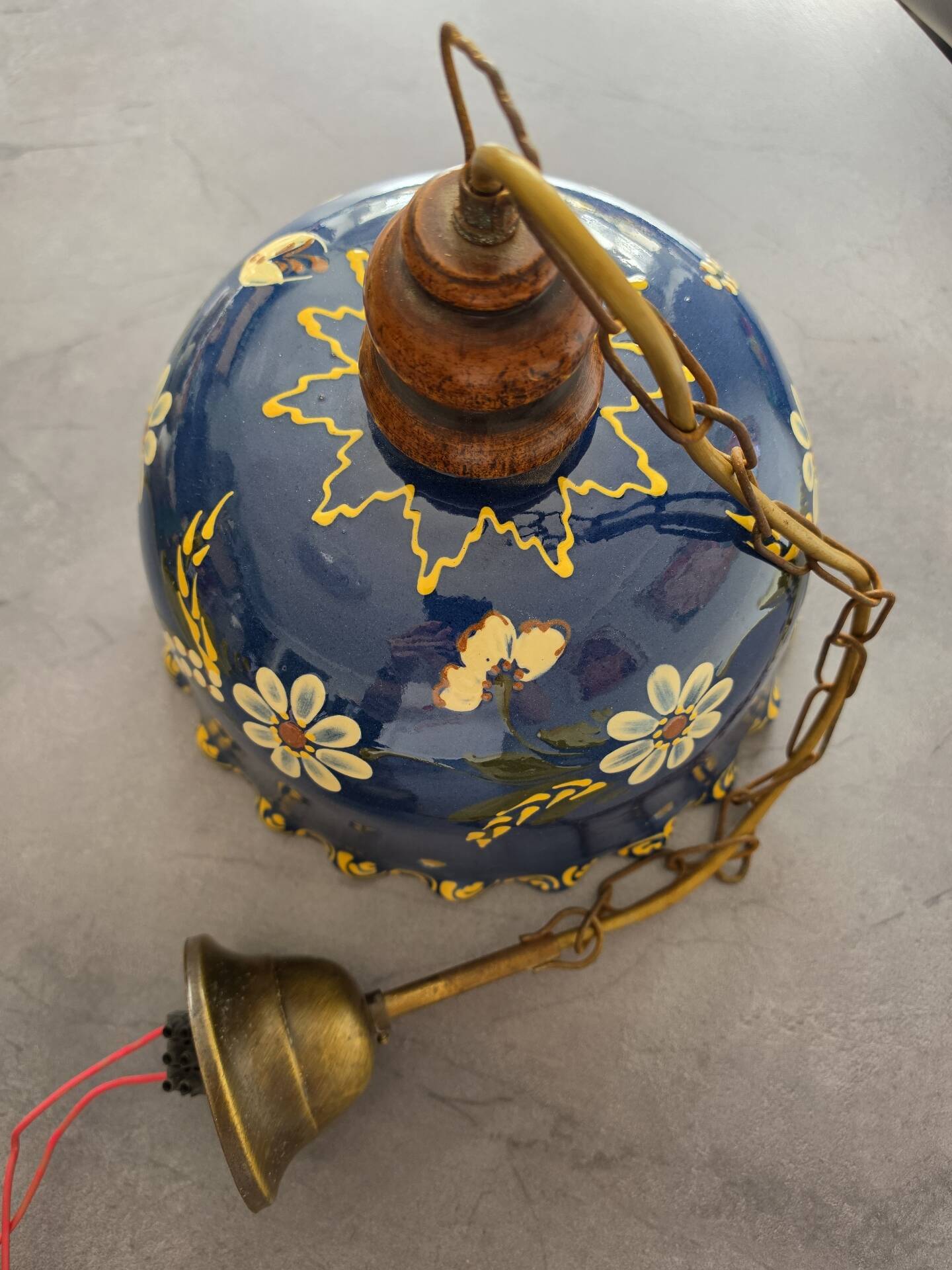 Old glazed ceramic suspension from Soufflenheim, Alsace.