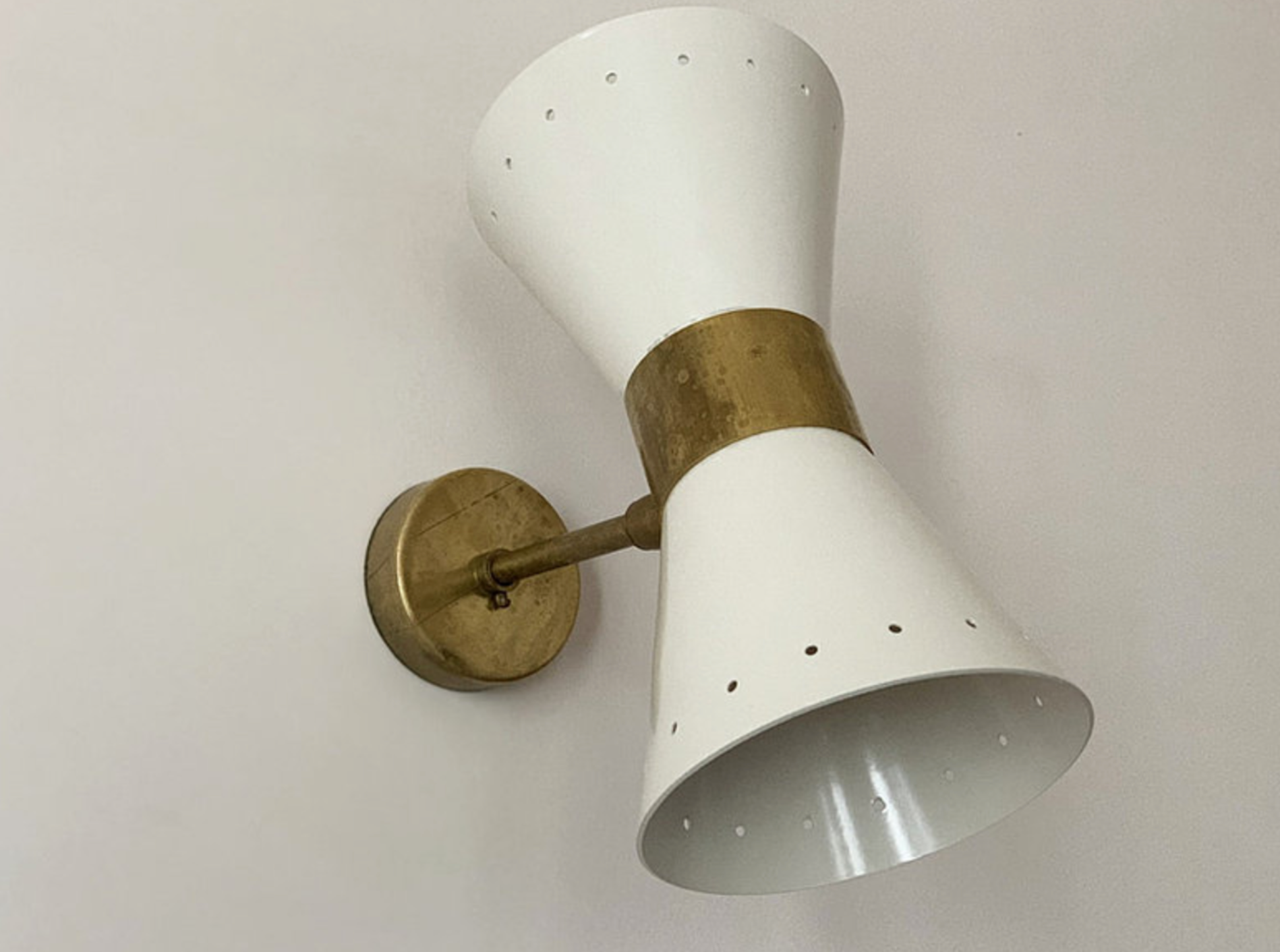Pair of white diabolo wall lights