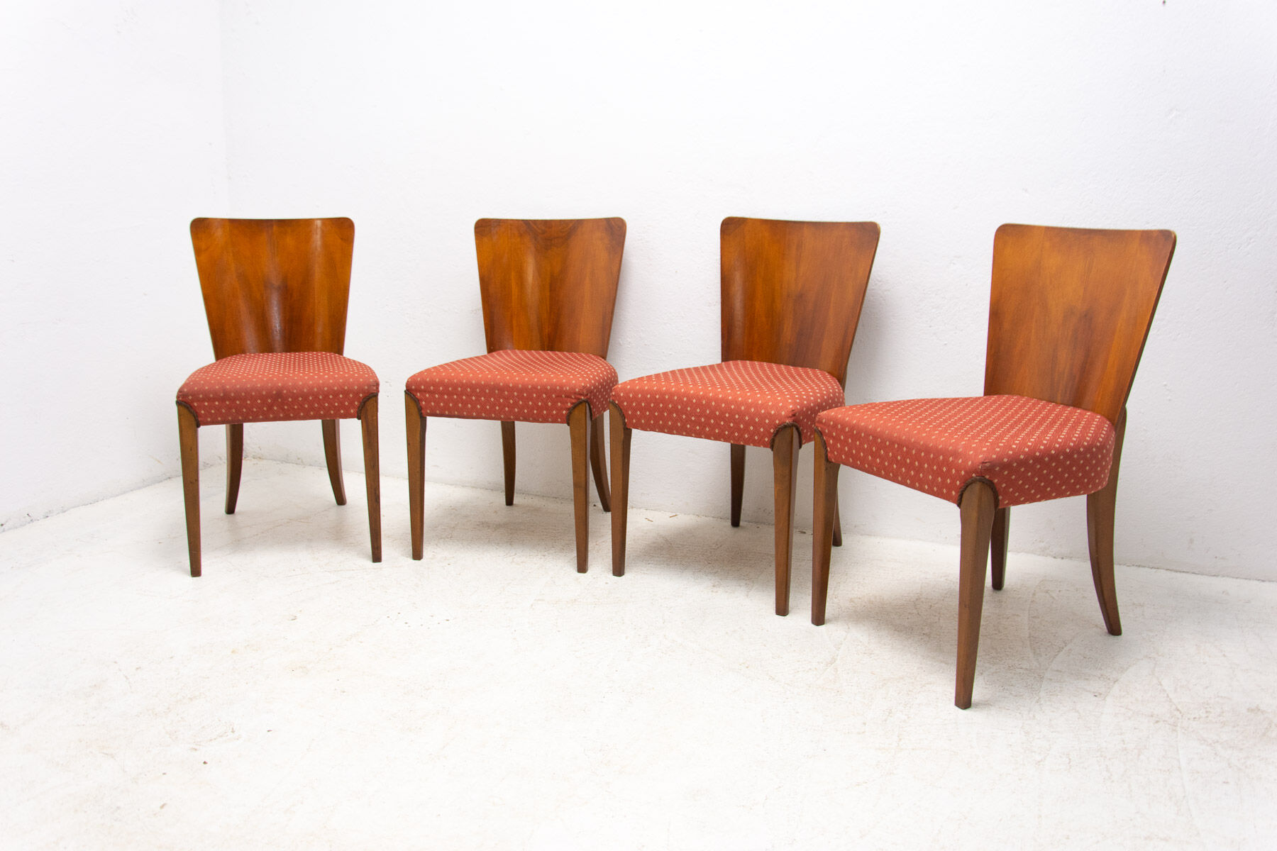 Art Deco Dining Chairs H-214 by Jindrich Halabala for ÚP Závody, 1950's