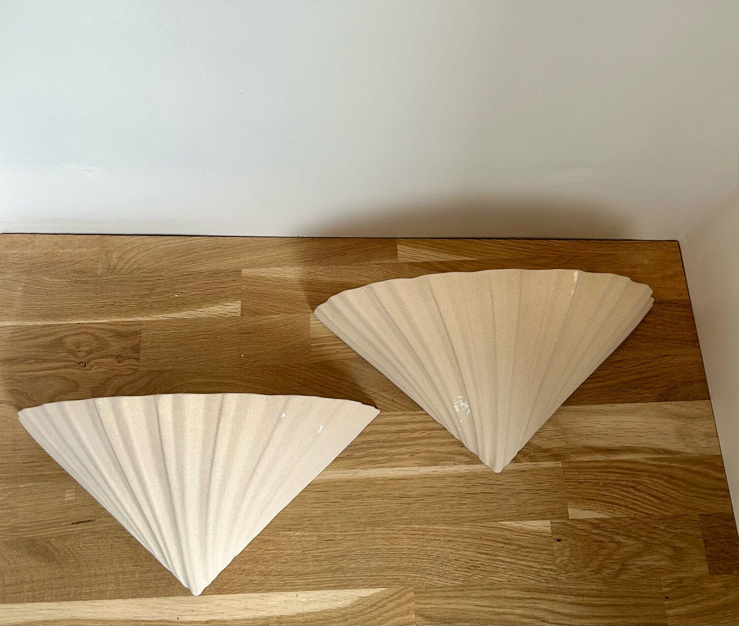 Pair of vintage wall lamp plaster, France 1980