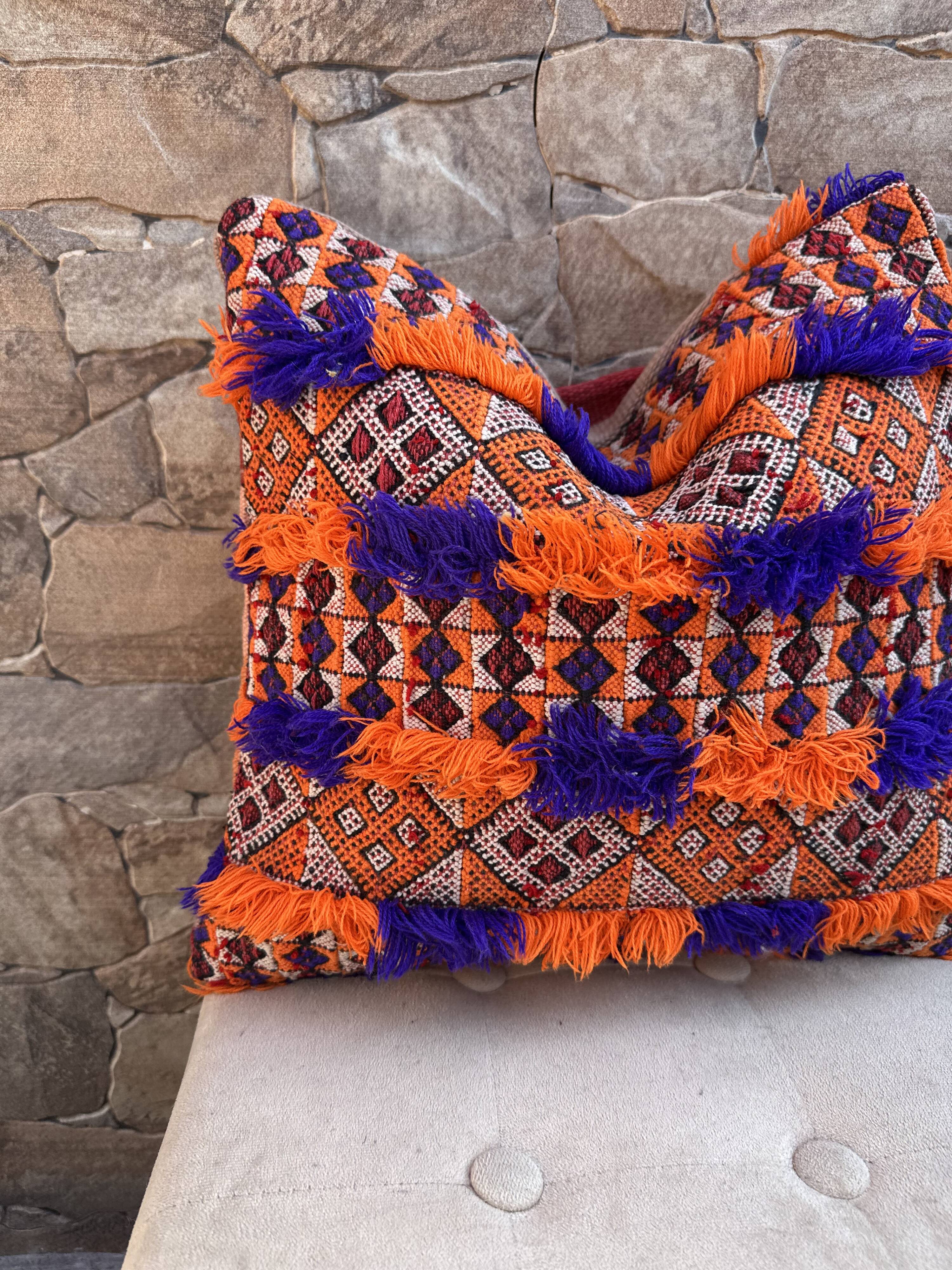 Vintage Moroccan Berber wool cushion cover