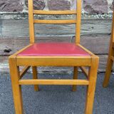 Lot of 4 vintage art deco chairs 1950 mid-century furniture damaged by rené gabriel