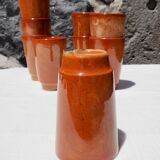 Set de 9 tasses gobelets en grès vernissé