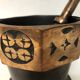 Bronze mortar, Art Deco, signed "The bronze"