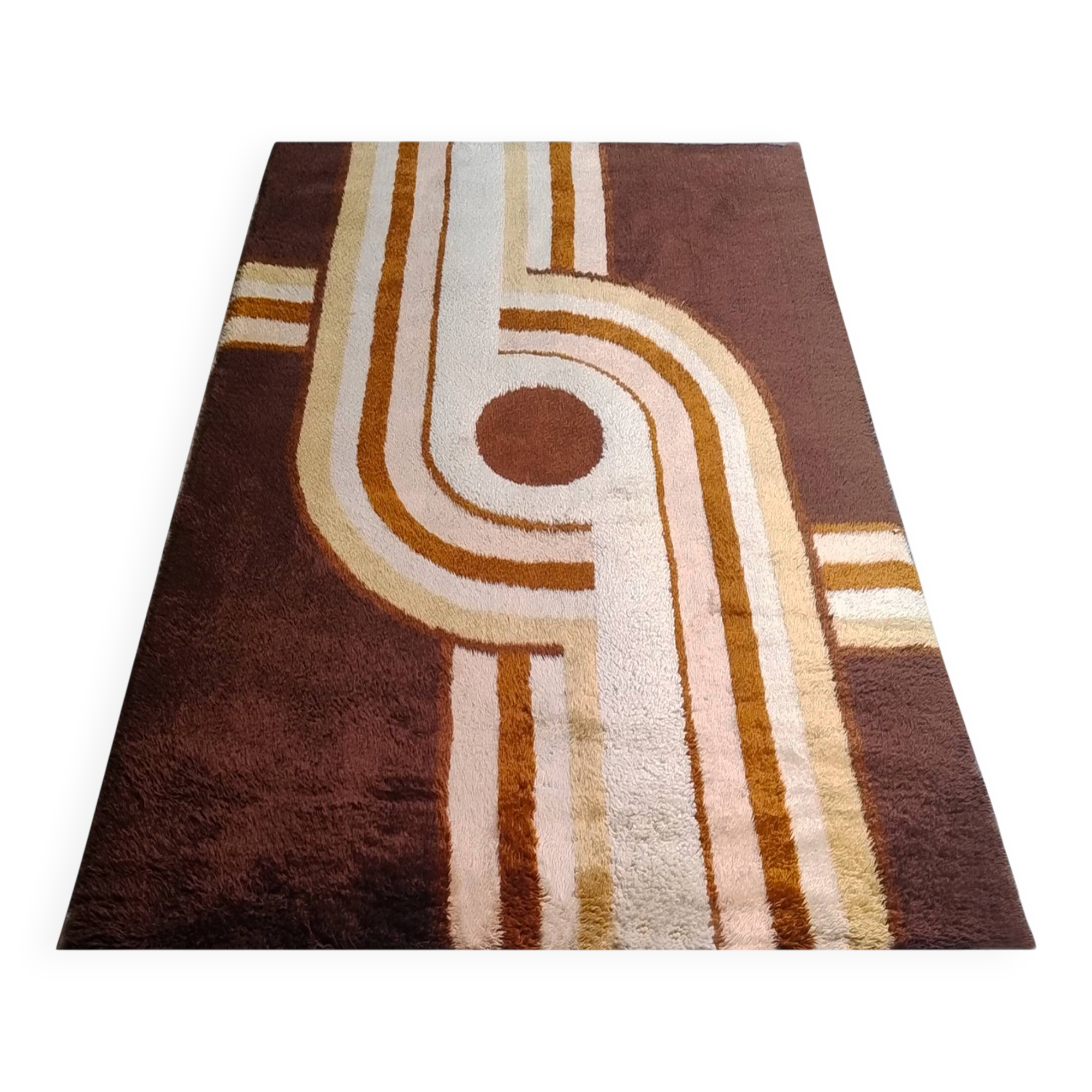 1970s Museum-Grade Avant-Garde Wool Rug The Epithet of Space Age Luxury. Ma