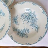 4 vintage ironstone soup plates from L&G, Oeillets model 220520