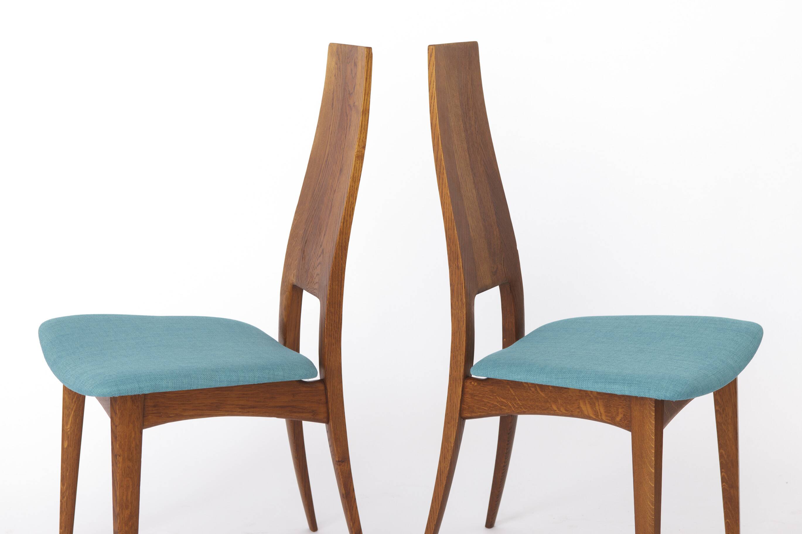 Paire de chaises de salle à manger Ernst Martin Dettinger pour Veil | Chêne, vintage des années 1960