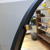 Coiffeuse au miroir rond vintage noire