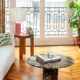 Round brown marble table