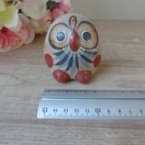 Vintage small mexican owl decor ceramic bird hand painted tonala