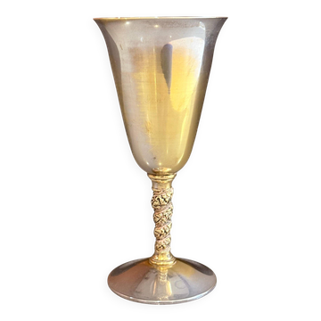 Vintage Falstaff Silver-Plated Wine Glass Goblet, Made in Spain, Ornate Stem Cup