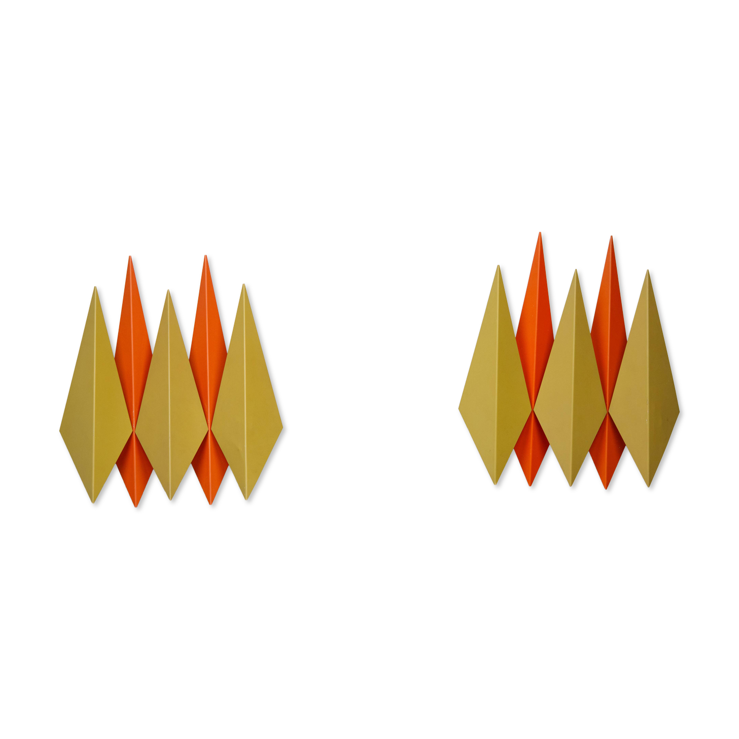 Pair of 2 Danish vintage wall lamps Diamant by Holm Sorensen, 1960s