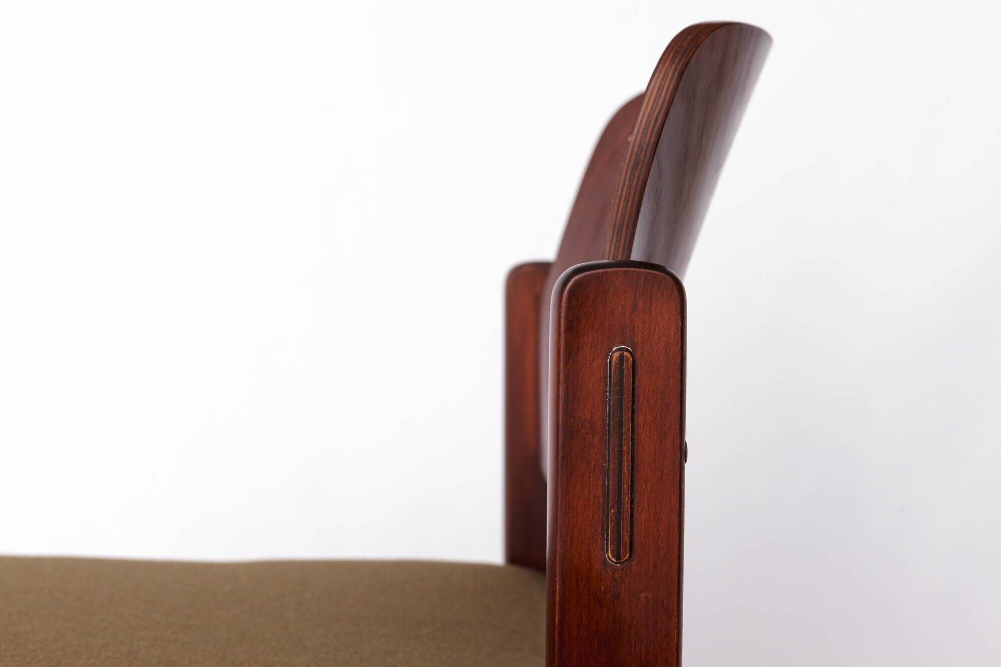 1 of 9 Vintage Lübke Stacking Chair, 1970s German Design, Dark Beech Wood