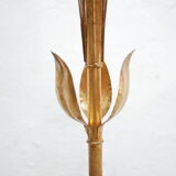 Vintage palm lamp in gilded metal