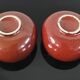 Duo de coupelles vintage en céramique rouge émaillée