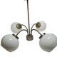 Postmodern brass and glass chandelier, Poland, 1970s