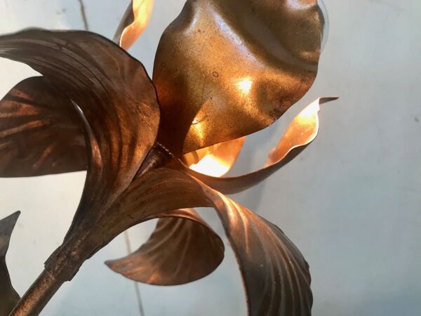 Lampe de table ou de sol en métal doré de style florentin par Hans Kögl, années 1960.