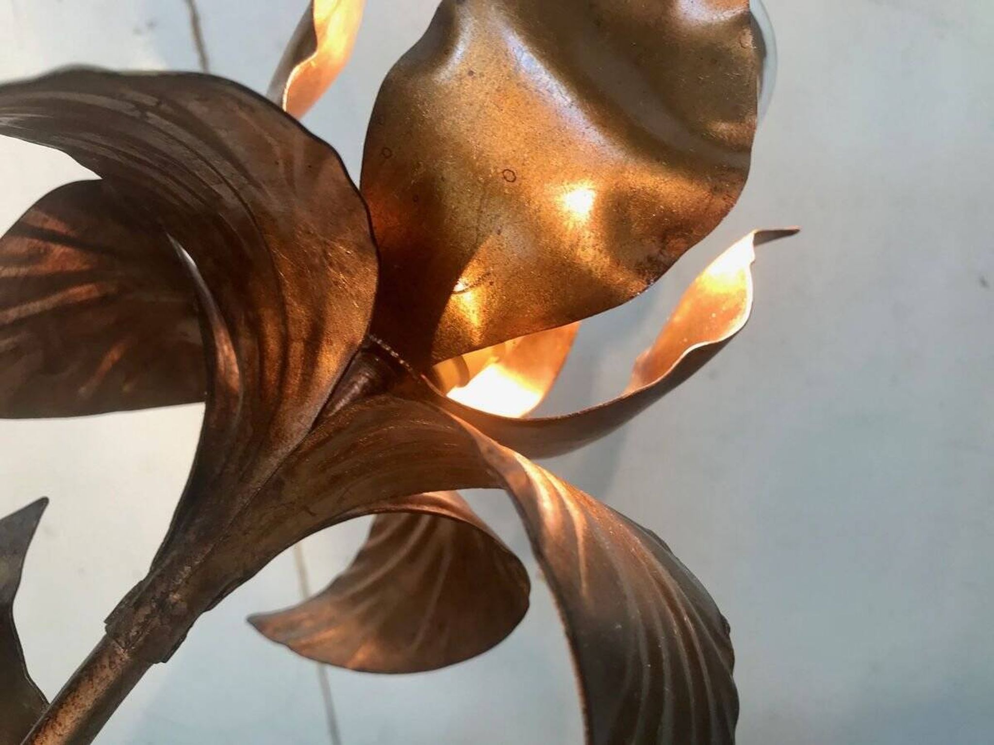 Gilded metal Florentine table or floor lamp by Hans Kögl, 1960s